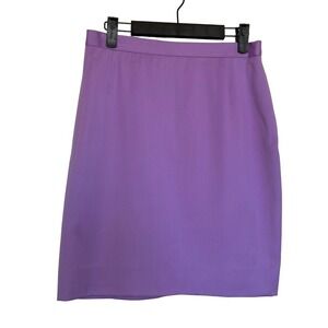 Escada for Neiman Marcus Pure New Wool Purple Lined Pencil Skirt Size 38
